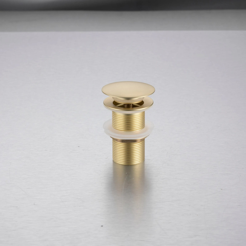 Korek umywalkowy mosiężny Klik Klak model A bez przelewu - Brushed Gold