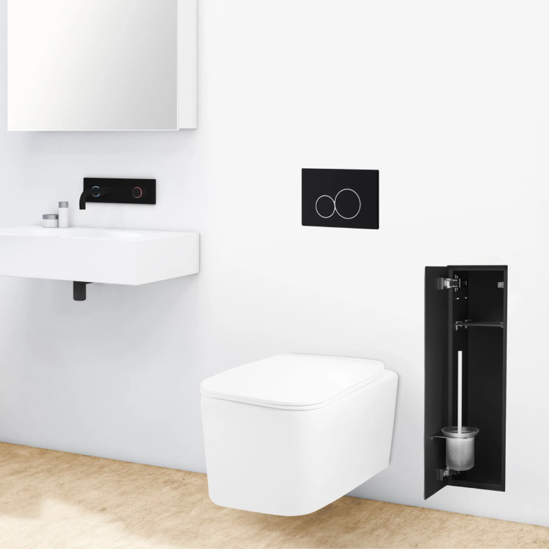 WALL-BOX BRUSH "L" LEWY - BLACK GLASS 68,2 x 23,2 x 15 cm