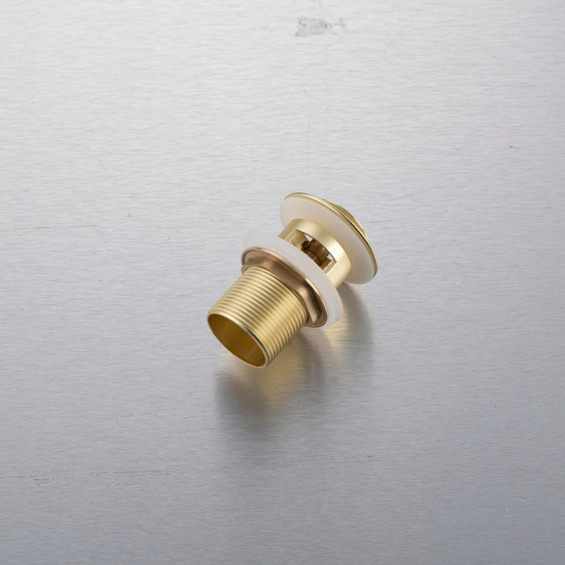 Korek umywalkowy mosiężny Klik Klak model B z przelewem - Brushed Gold