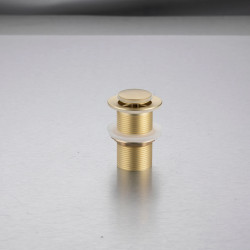 Korek umywalkowy mosiężny Klik Klak model B bez przelewu - Brushed Gold