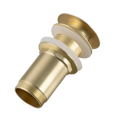 Korek umywalkowy mosiężny Klik Klak model C bez przelewu - Brushed Gold