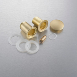 Korek umywalkowy mosiężny Klik Klak model C bez przelewu - Brushed Gold