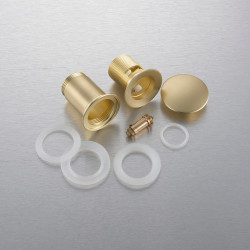 Korek umywalkowy mosiężny Klik Klak model C z przelewem - Brushed Gold