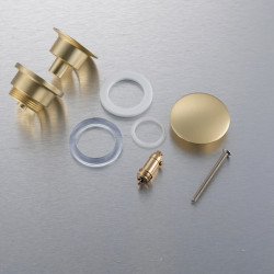 Korek umywalkowy mosiężny Klik Klak model D uniwersalny - Brushed Gold