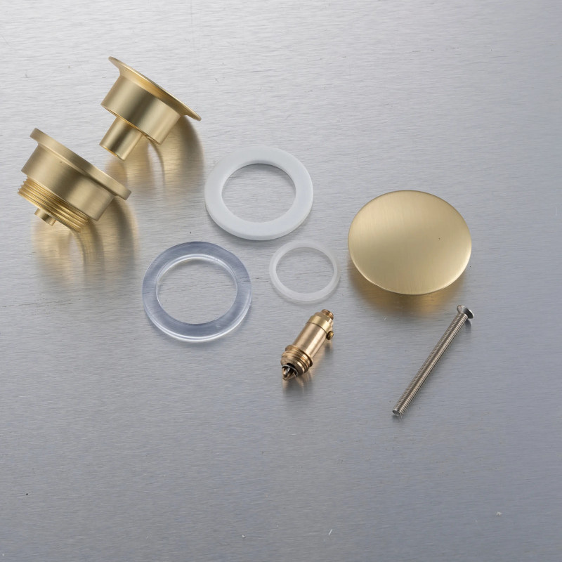 Korek umywalkowy mosiężny Klik Klak model D uniwersalny - Brushed Gold