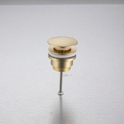 Korek umywalkowy mosiężny Klik Klak model D uniwersalny - Brushed Gold