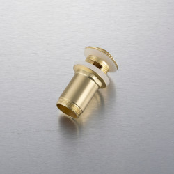 Korek umywalkowy mosiężny Klik Klak model E z przelewem - Brushed Gold