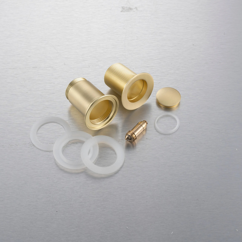 Korek umywalkowy mosiężny Klik Klak model E bez przelewu - Brushed Gold