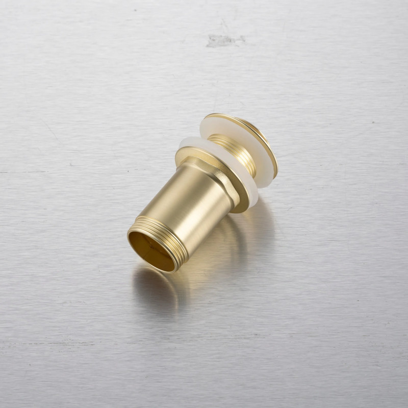 Korek umywalkowy mosiężny Klik Klak model E bez przelewu - Brushed Gold