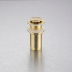 Korek umywalkowy mosiężny Klik Klak model E bez przelewu - Brushed Gold