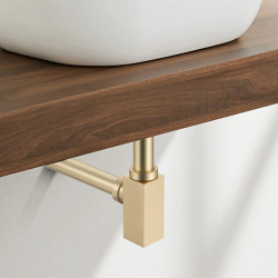 Syfon umywalkowy mosiężny kwadratowy Brushed Gold
