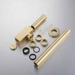 Syfon umywalkowy mosiężny kwadratowy Brushed Gold