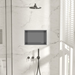 WALL-BOX ONE Gun Metal Półka wnękowa ze stali nierdzewnej 30x20x10 cm