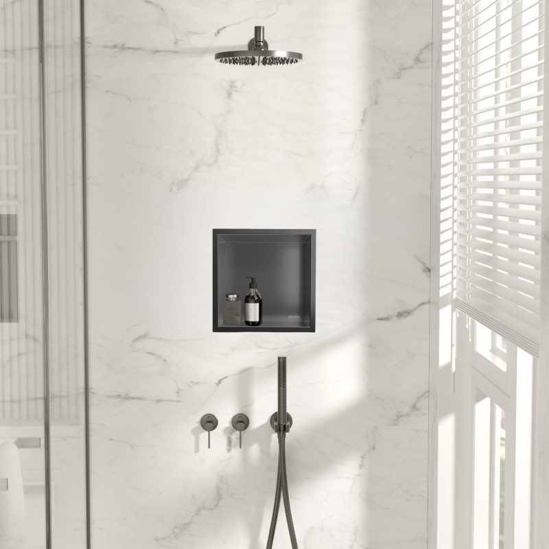 WALL-BOX ONE - Półka wnękowa GUN METAL 30x30x7 cm