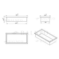 WALL-BOX ONE Gun Metal Półka wnękowa ze stali nierdzewnej 45x20x10 cm