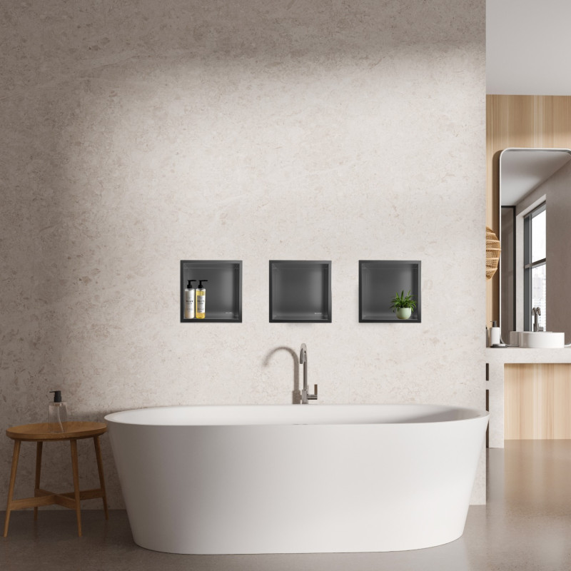 WALL-BOX ONE - Półka wnękowa GUN METAL 30x30x7 cm