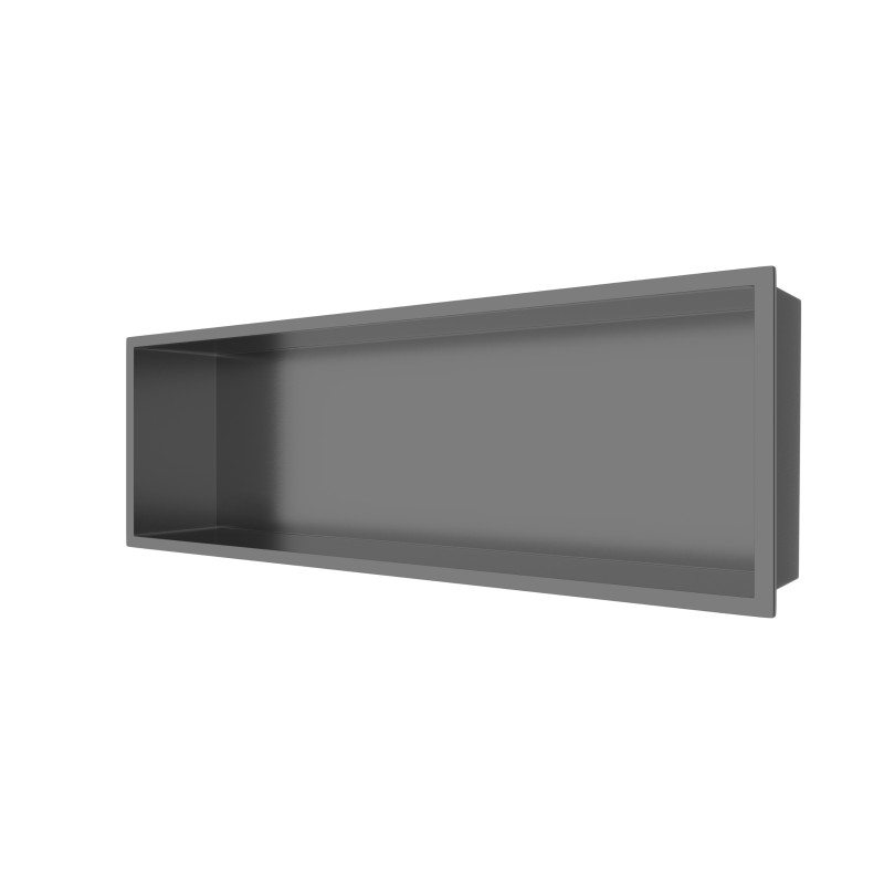WALL-BOX ONE Gun Metal Półka wnękowa ze stali nierdzewnej 60x20x10 cm