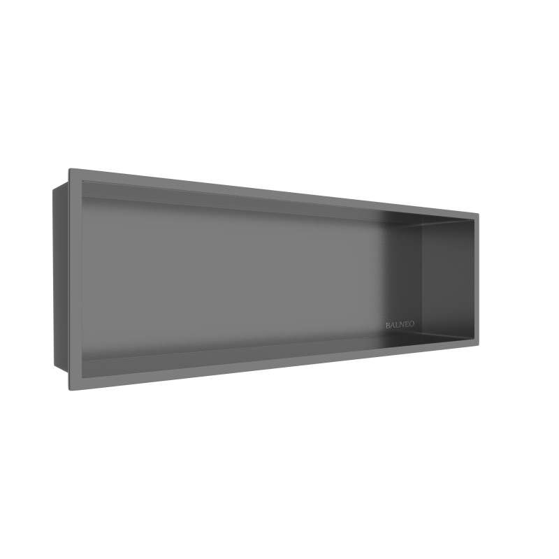 WALL-BOX ONE Gun Metal Półka wnękowa ze stali nierdzewnej 60x20x10 cm