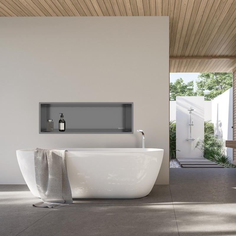 WALL-BOX ONE - Półka wnękowa GUN METAL 90x30x7cm