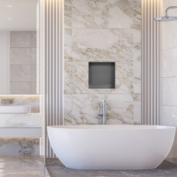 WALL-BOX NO RIM - Półka wnękowa bezramkowa Gun Metal 30x30x10 cm