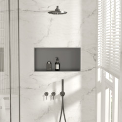 WALL-BOX NO RIM - Półka wnękowa bezramkowa Gun Metal 60x30x10 cm