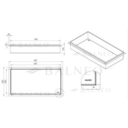 WALL-BOX NO RIM - Półka wnękowa bezramkowa Gun Metal 60x30x10 cm