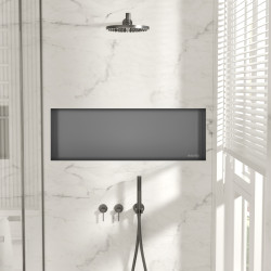 WALL-BOX NO RIM - Półka wnękowa bezramkowa Gun Metal 90x30x10 cm