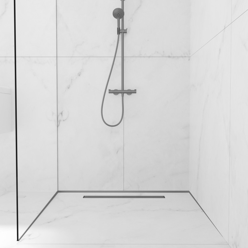 Listwa spadkowa do szkła lewa 120 cm Gun Metal