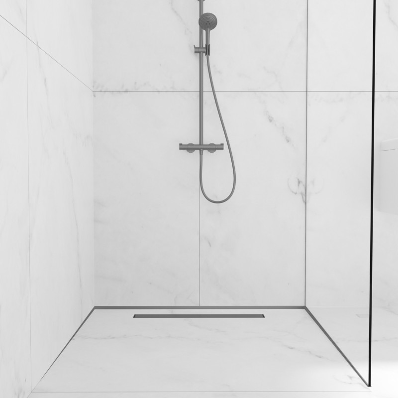 Listwa spadkowa do szkła prawa 120 cm Gun Metal