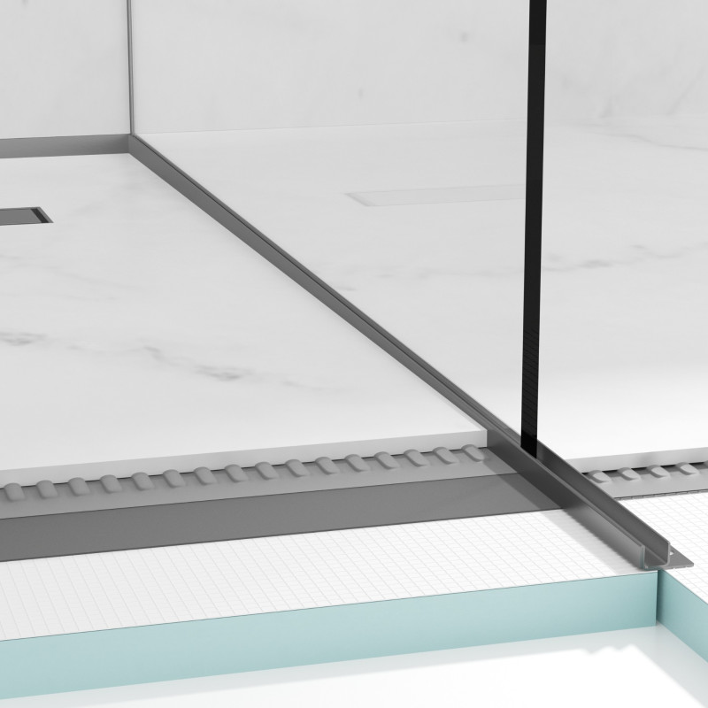 Listwa spadkowa do szkła prawa 120 cm Gun Metal