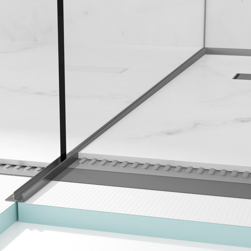 Listwa spadkowa do szkła lewa 170 cm Gun Metal