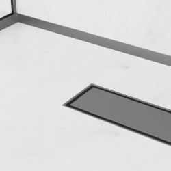 Listwa spadkowa do szkła lewa 170 cm Gun Metal