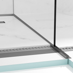 Listwa spadkowa do szkła prawa 170 cm Gun Metal