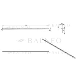 Listwa spadkowa przyścienna lewa 170 cm Gun Metal