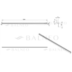 Listwa spadkowa przyścienna lewa 120 cm Gun Metal