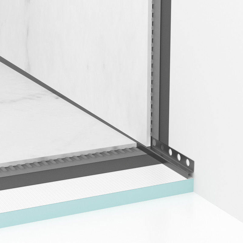 Listwa spadkowa przyścienna prawa 170 cm Gun Metal