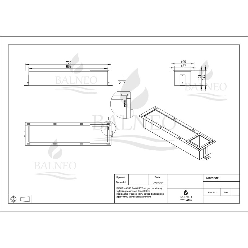WALL-BOX PAPER 3 - Magazynek na papier Gun Metal