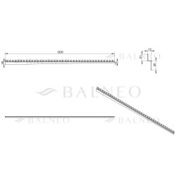 Listwa spadkowa przyścienna prawa 120 cm Gun Metal