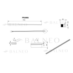 Listwa spadkowa podłogowa prawa 170 cm Inox