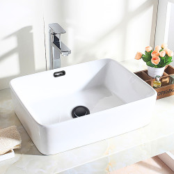 Przelew CZARNY prostokątny do umywalki ceramicznej