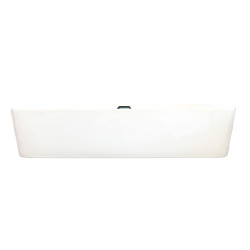 Umywalka nablatowa ceramiczna NERIA z CZARNYM PROSTOKĄTNYM PRZELEWEM