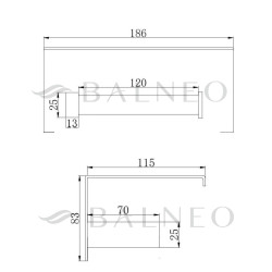 Uchwyt na papier z półką na telefon QUBE - CHROM