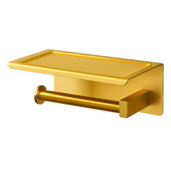 Uchwyt na papier z półką na telefon QUBE - GOLD