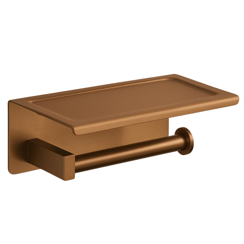 Uchwyt na papier z półką na telefon QUBE - COPPER