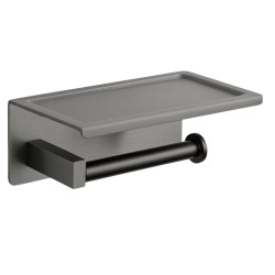 Uchwyt na papier z półką na telefon QUBE - GUN METAL