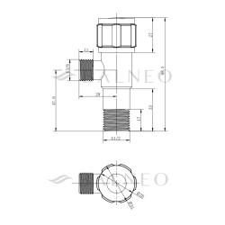 Zawór kątowy grzybkowy model 2 INOX 1/2 x 1/2