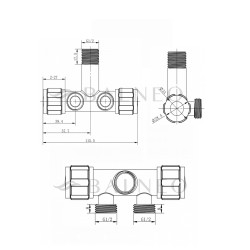 Zawór kątowy model 3 INOX 1/2 x 1/2 x 1/2