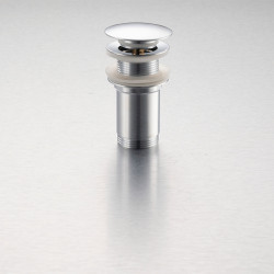 Korek umywalkowy mosiężny LONG Klik Klak model K bez przelewu - Chrom