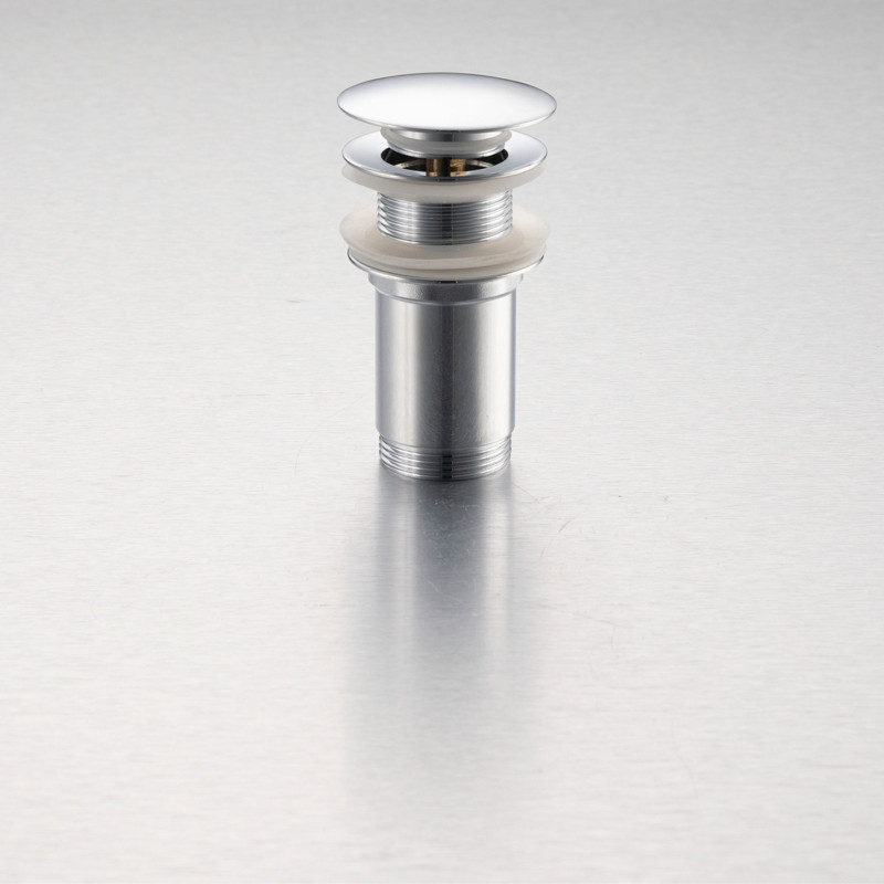 Korek umywalkowy mosiężny LONG Klik Klak model K bez przelewu - Chrom