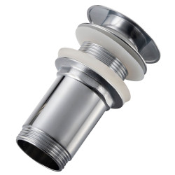 Korek umywalkowy mosiężny LONG Klik Klak model K bez przelewu - Chrom